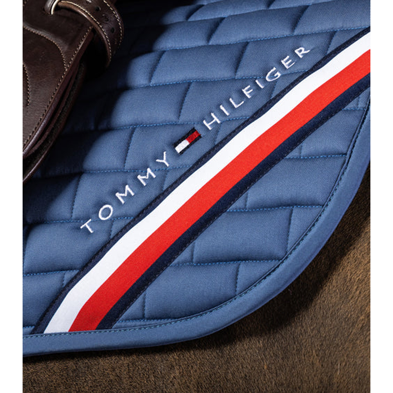 Tommy Hilfiger Global Stripe Dressage Saddlepad - Blue Coast-1
